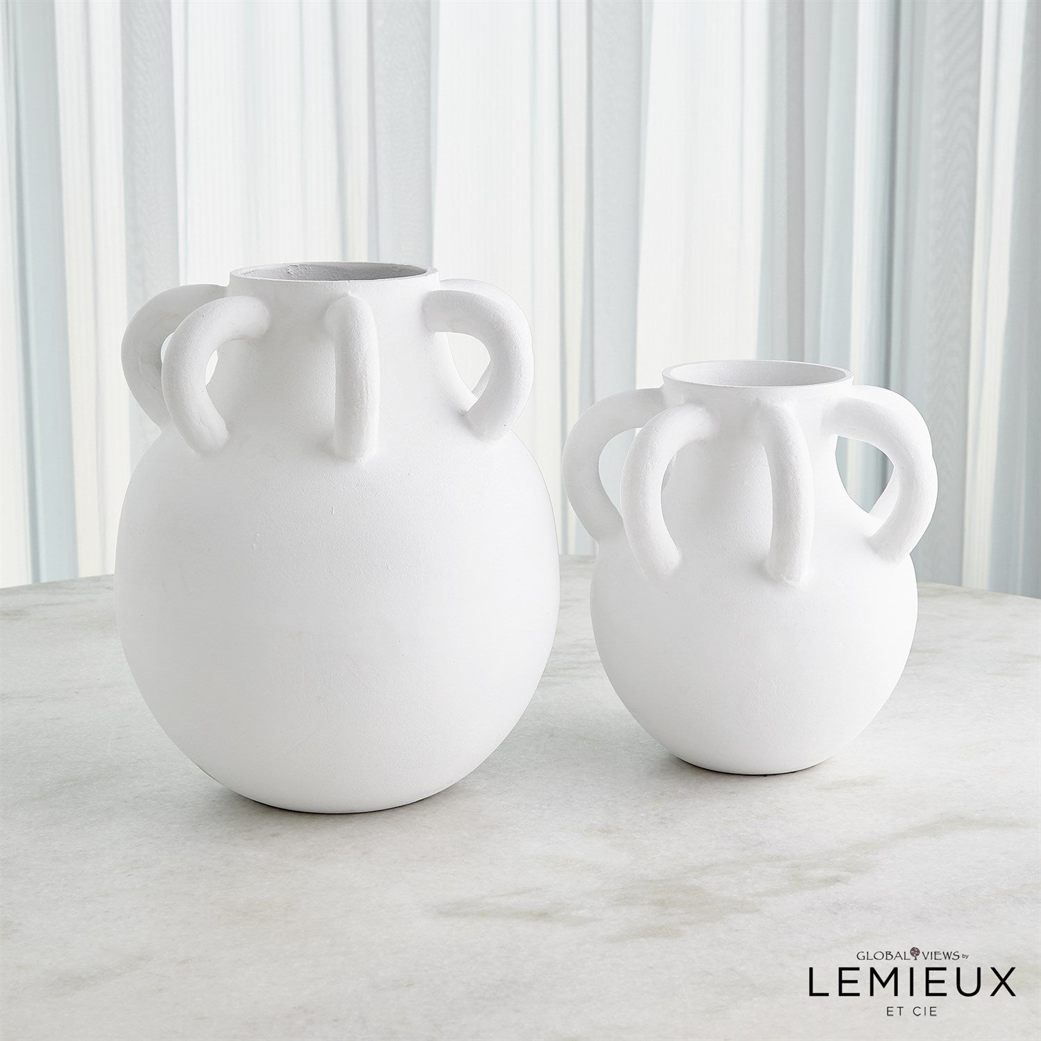 AMPHORA LOOP VASE COLLECTION-WHITE - LG