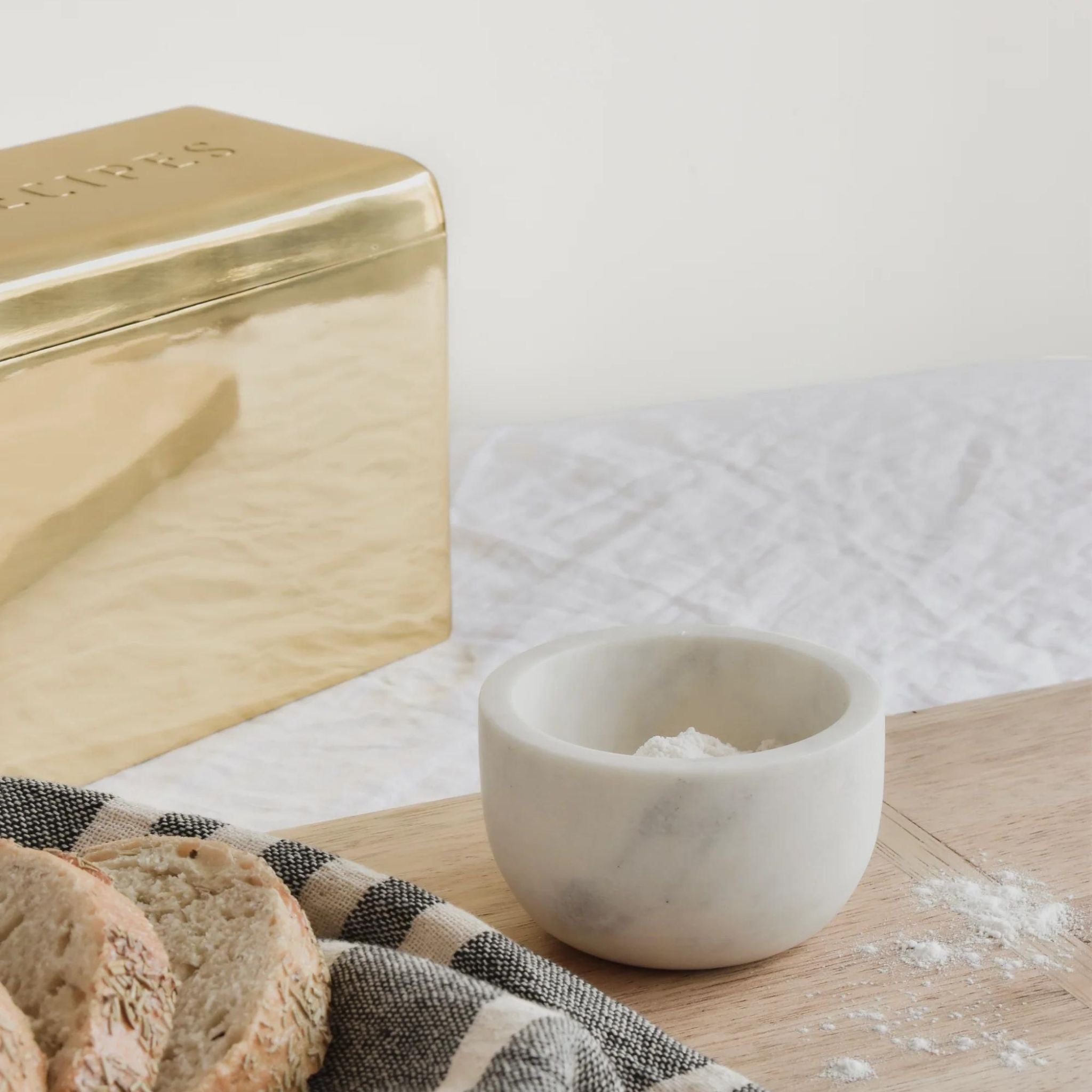 Simply Elevated - This heirloom-quality recipe box will keep the secret ingredient to grandma's vichyssoise safe and sound (vermouth!). Available in either mirror-like solid brass or silver-plated brass, each has a hinged lid featuring beautifully etched lettering to denote its purpose.