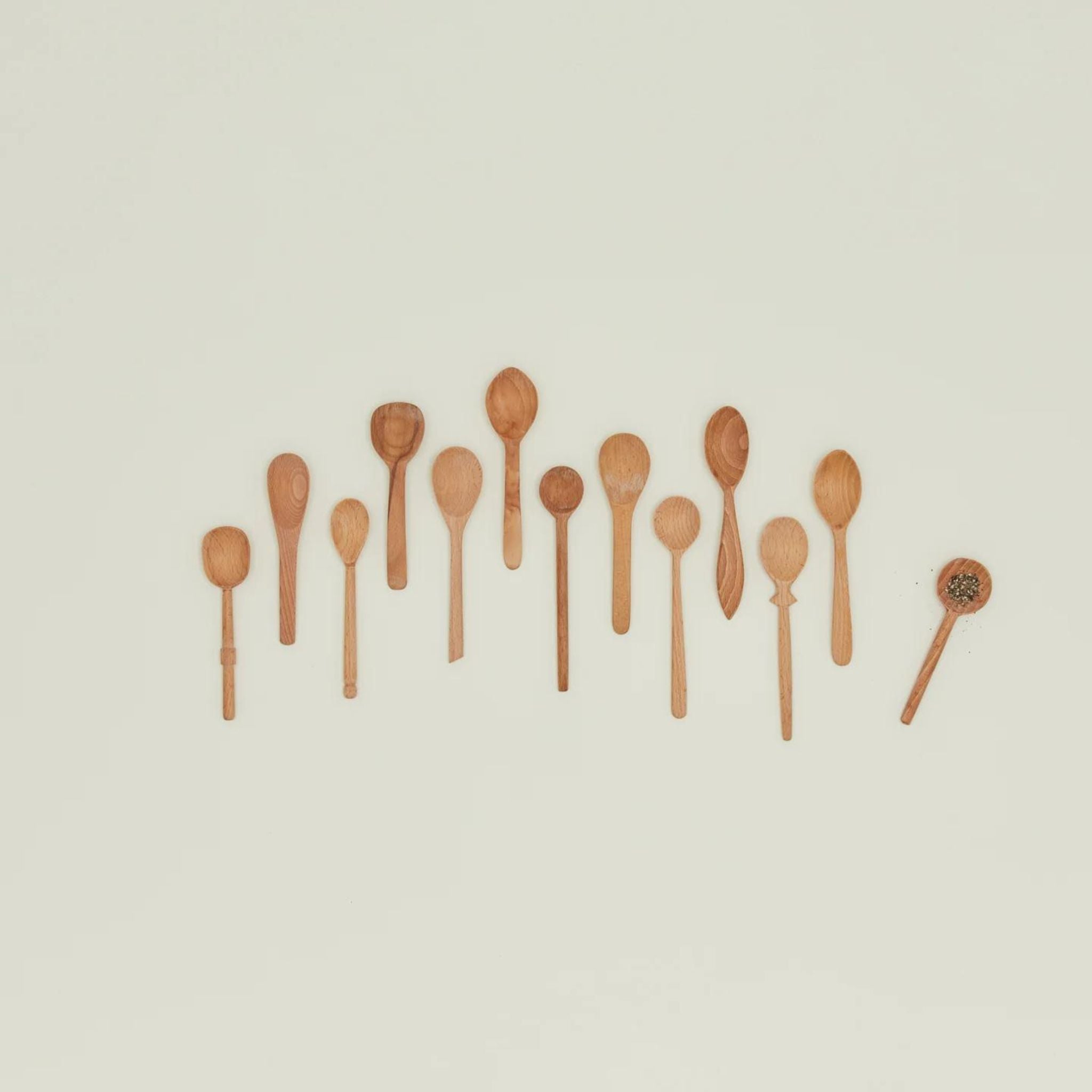 Simply Elevated - Our small wood spoons are an instant variety of thirteen assorted styles with no two alike, replicated from some of our favorites.