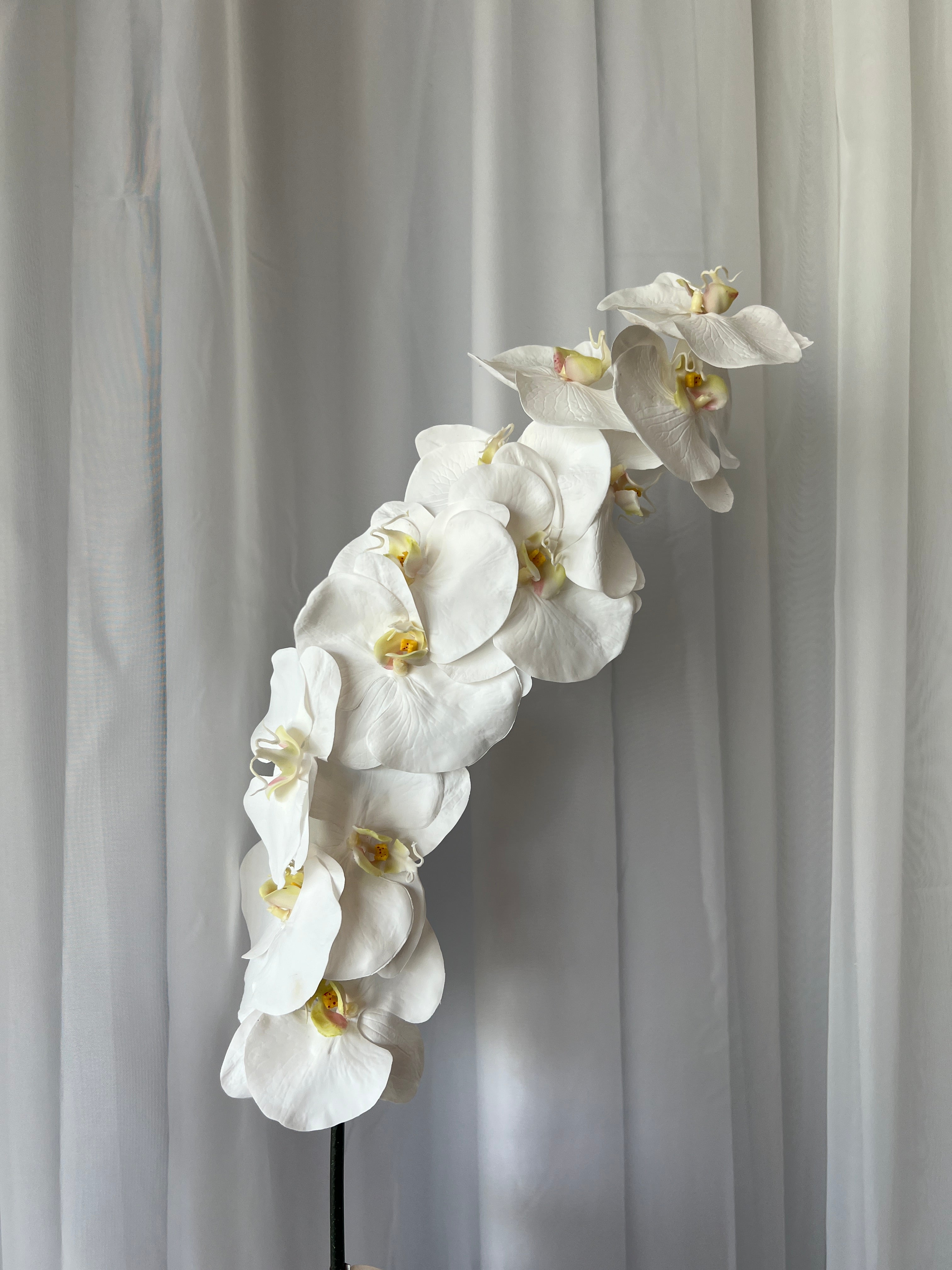 LARGE WHITE FAUX ORCHIDS - 44"