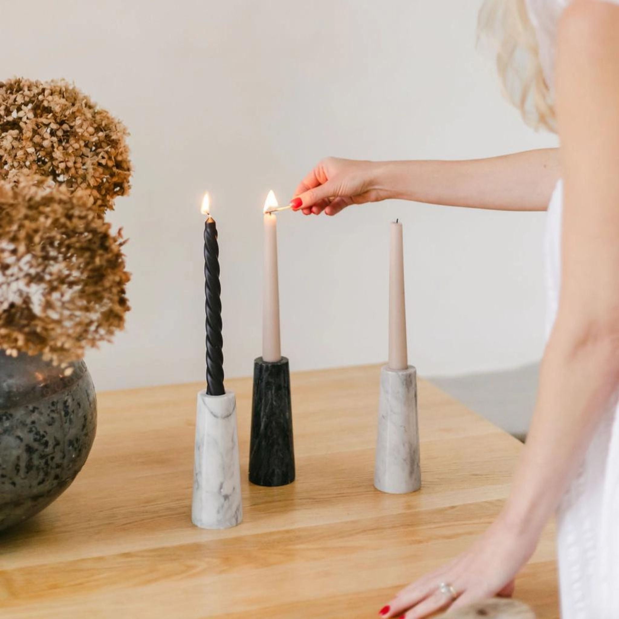 Marble Candle Stick Holder - Simply Elevated Home Furnishing 