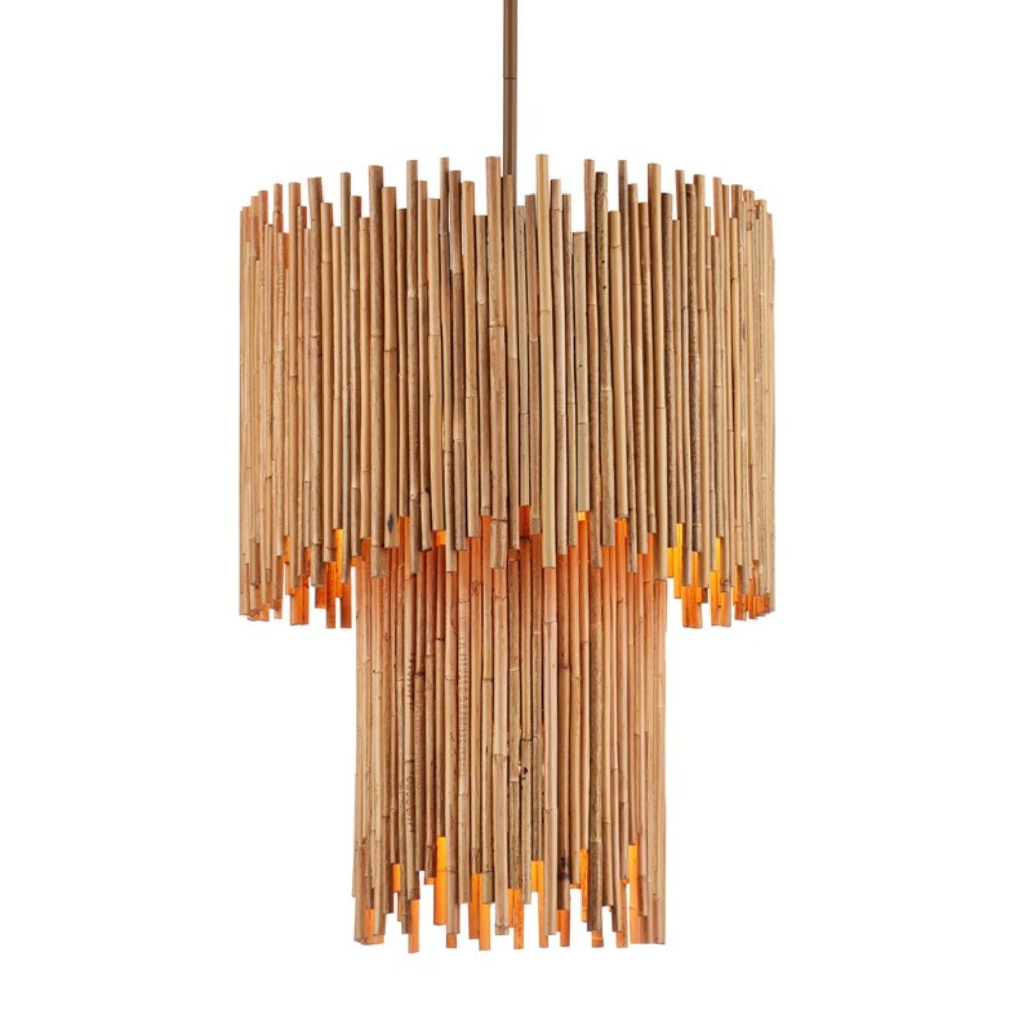 TEAHOUSE RATTAN TWO-TIER PENDANT