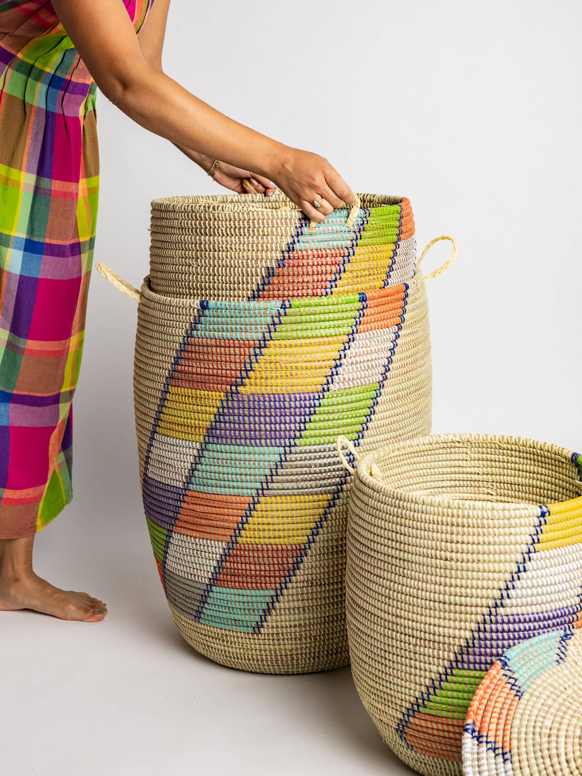 Multicolor Woven Basket Set - Simply Elevated Home Furnishings 